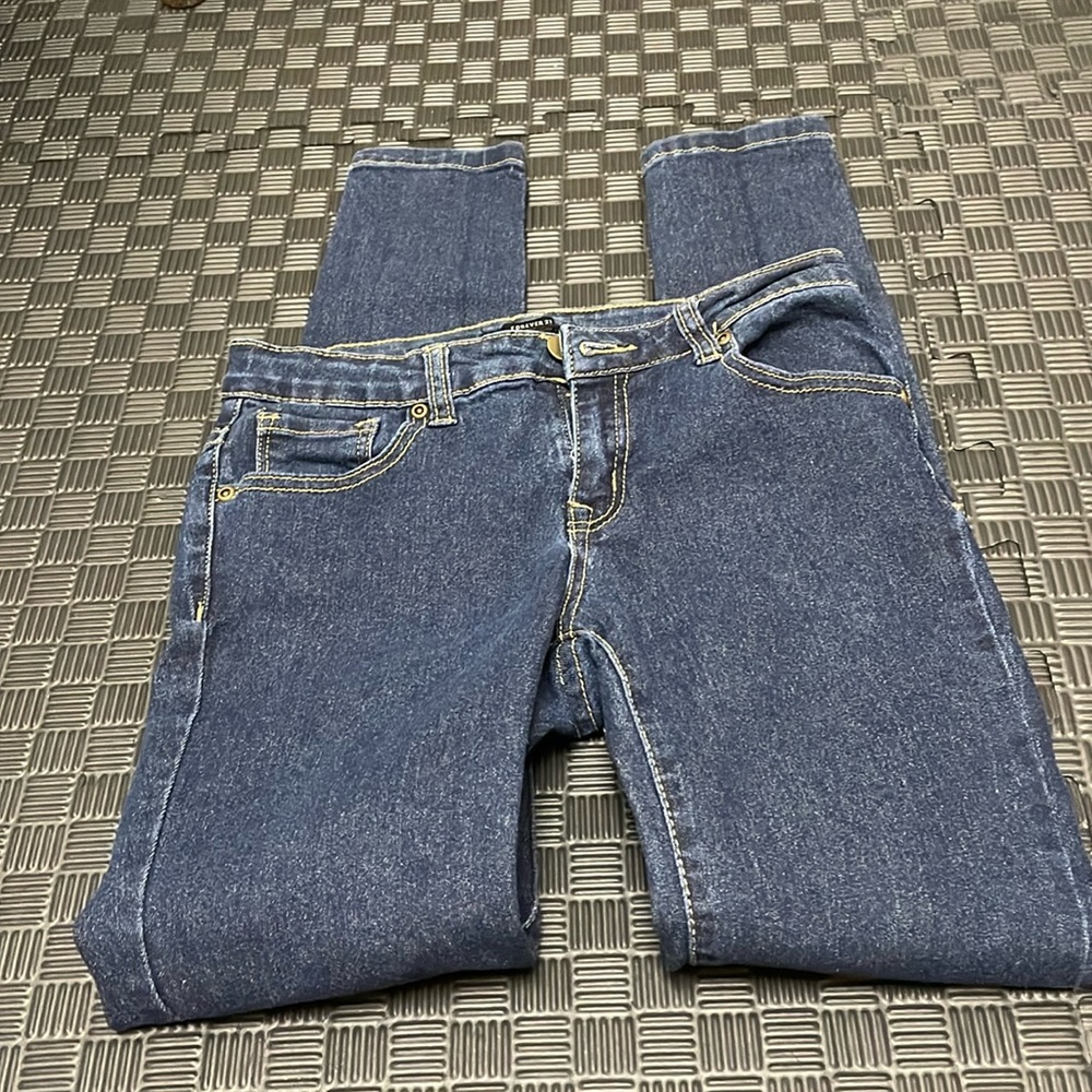 forever 21 blue jeans size 25 tapered leg